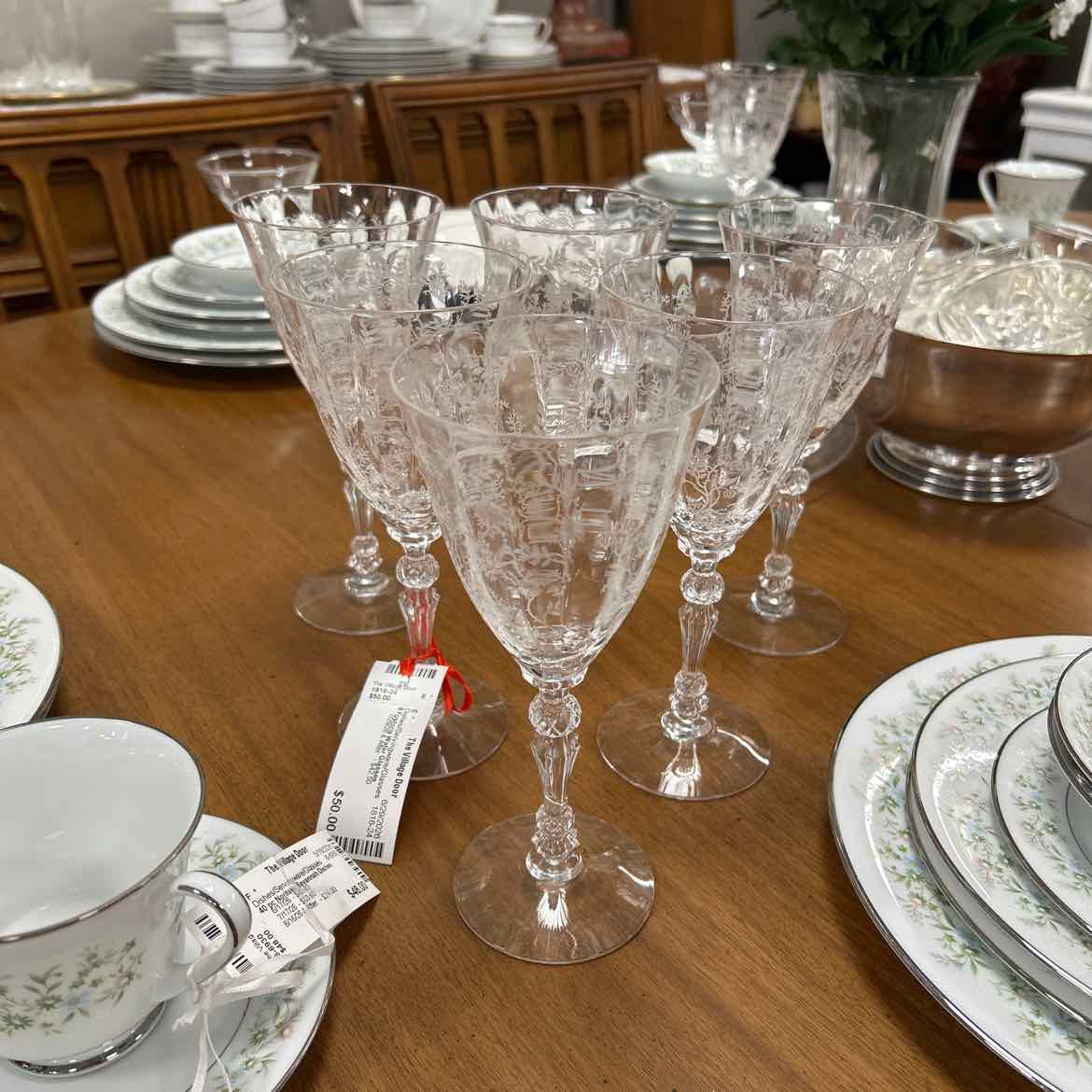 6 Fostoria Water Glasses