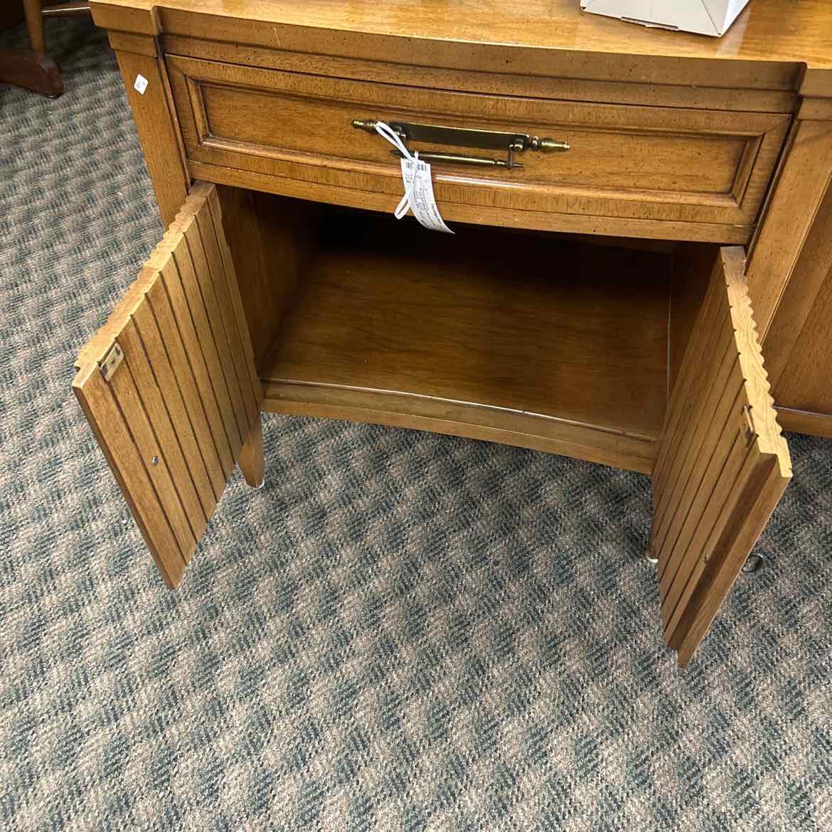 Wood Night Stand w/Brass Handles