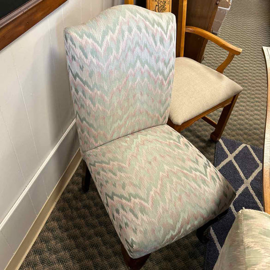 Teal & Pink Upholstered Pattern Chair