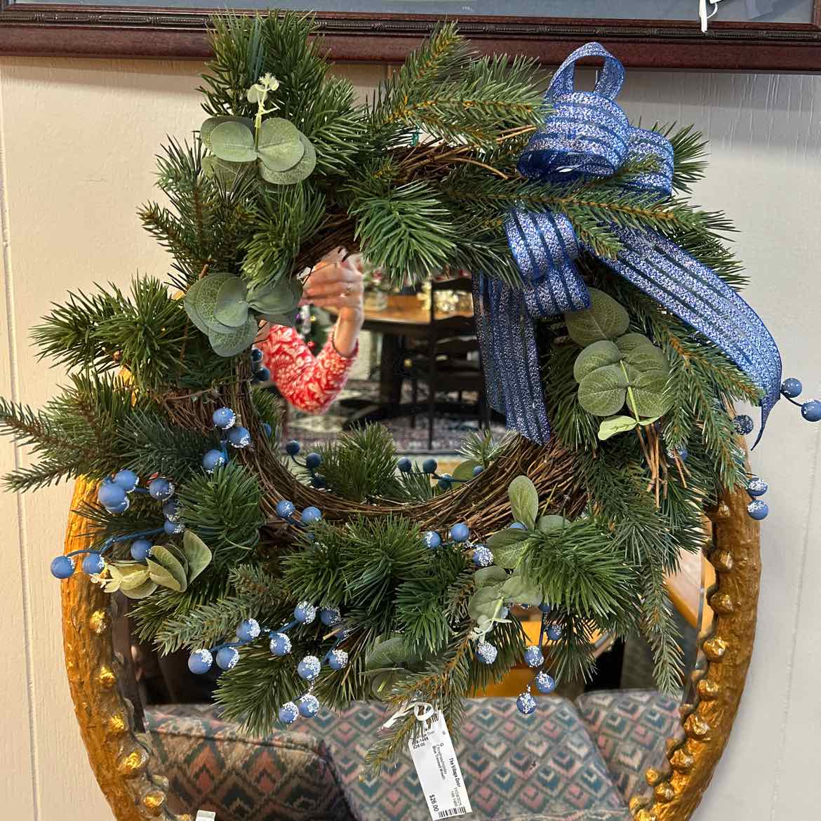 Blue Trimmed Wreath