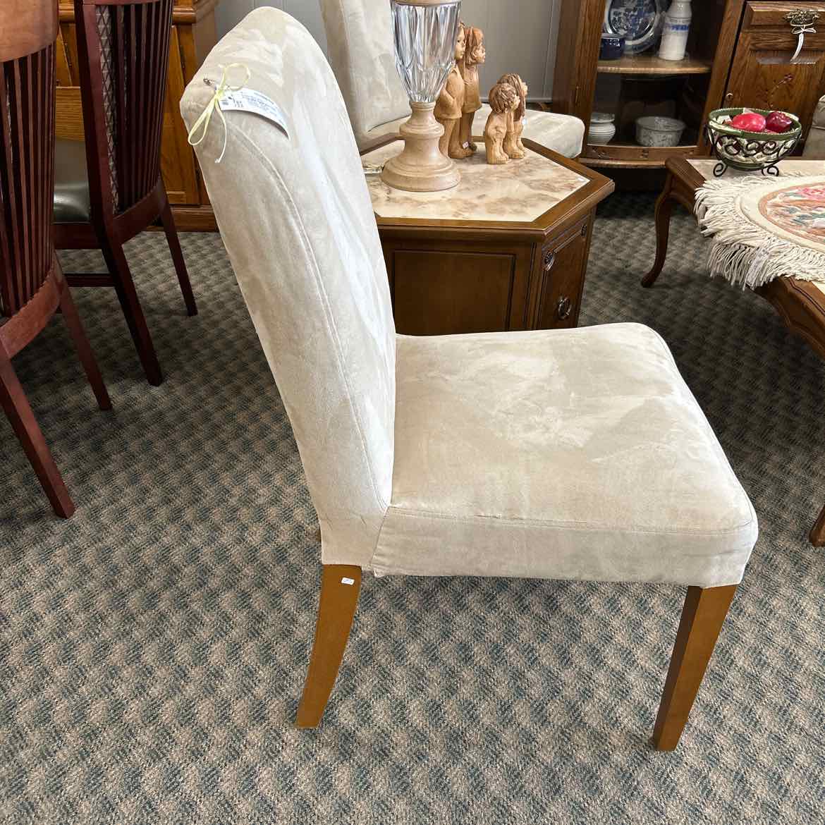 Ivory Ultra-Suede Side Chair