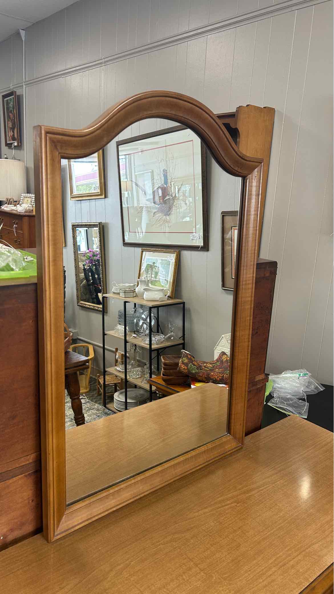 Wood Dresser w/Mirror