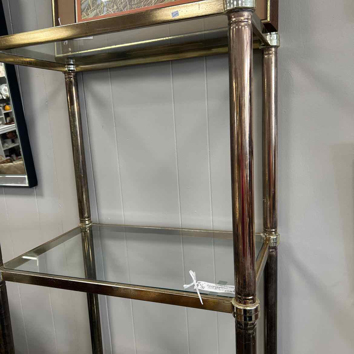 Brass & Glass Shelf Unit AS IS