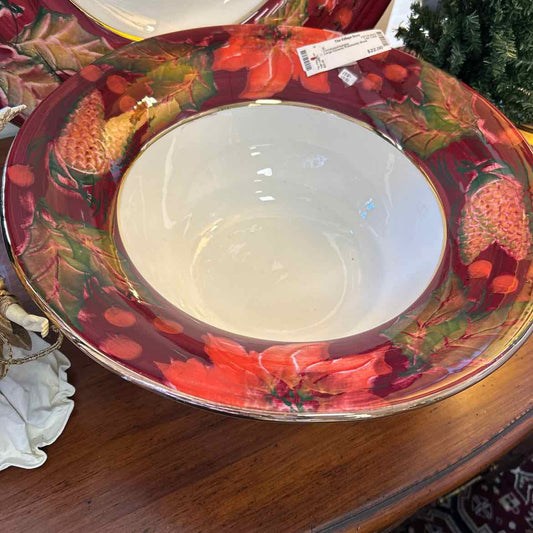 Large Ceramic Pointsettia Bowl