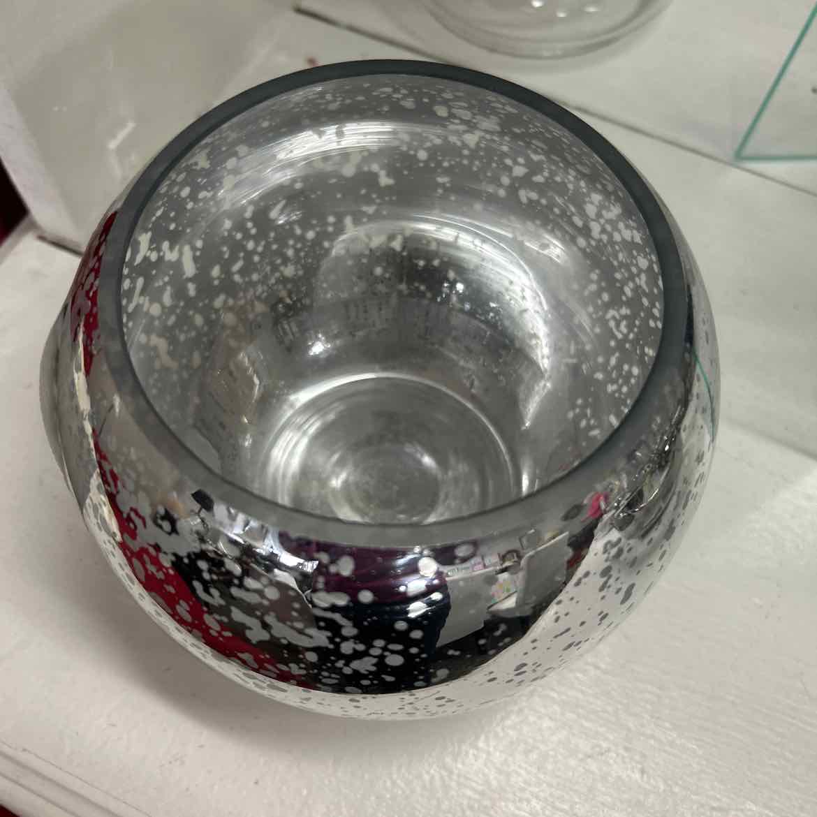 Silver Speckled Round Vase