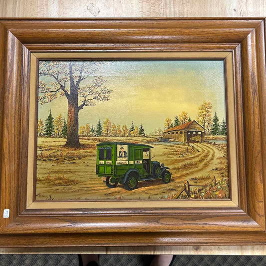 Vintage C. Carson Painting US Mail Buggie