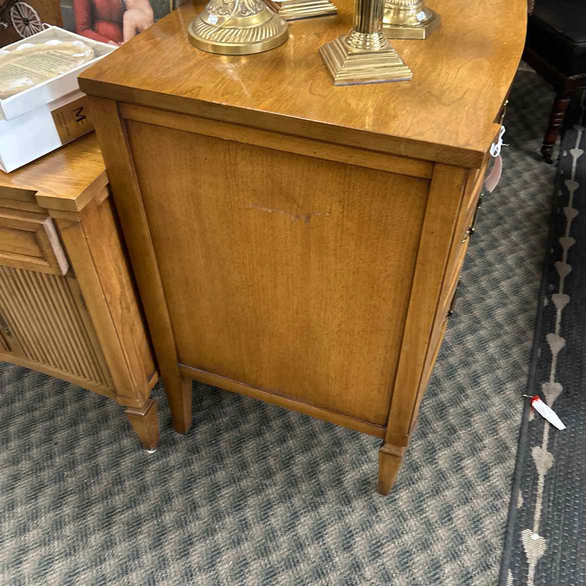 Wood Dresser w/9 Drawers & Brass Handles