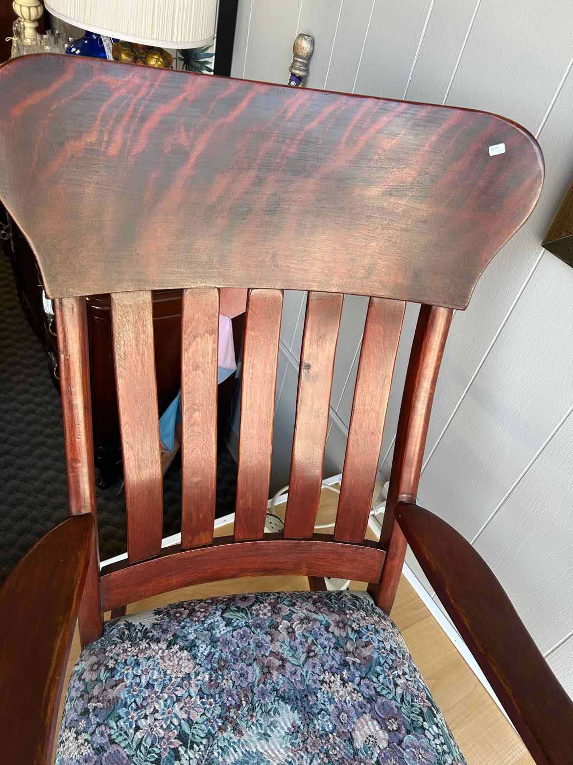Wood Rocker w/Embroidered Seat