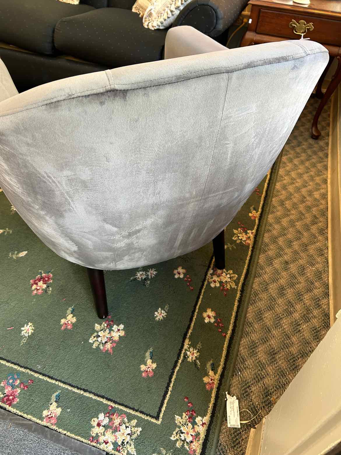 Microfiber Upholstered Gray Arm Chair