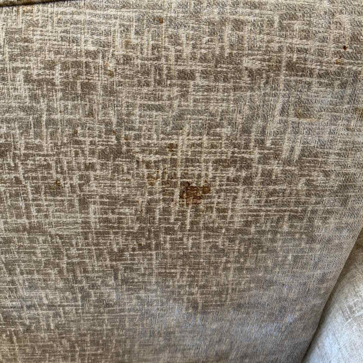 Tan Sofa w/Blond Wood Feet AS IS