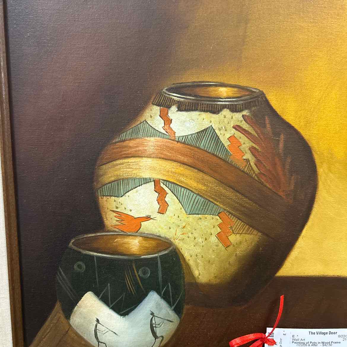Painting of Pots in Wood Frame