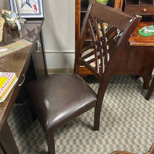 Wood Chair w/Black Seat