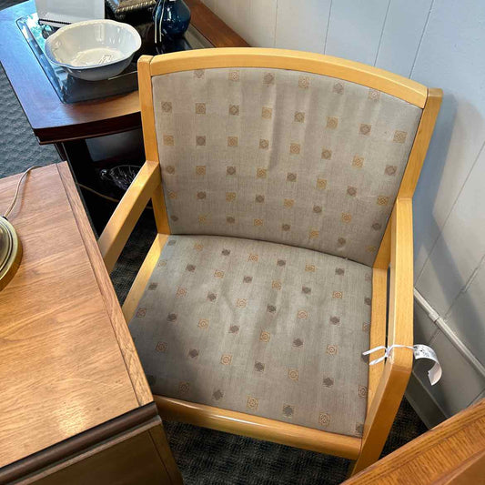 Light Wood Chair w/Upholstered Seat