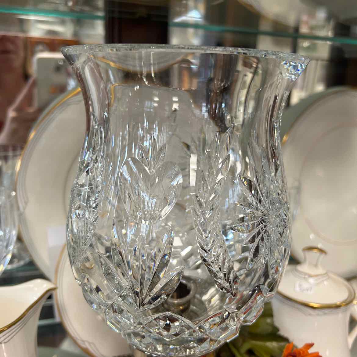 Waterford Crystal Hurricane Lamp w/Box