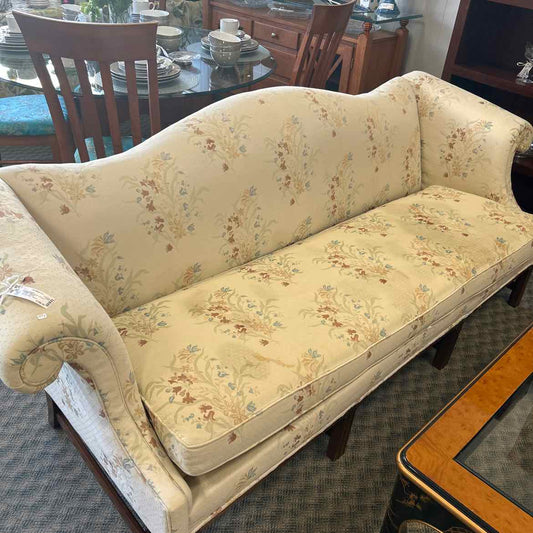 Camelback Sofa -Cream w/Pastel Flowers