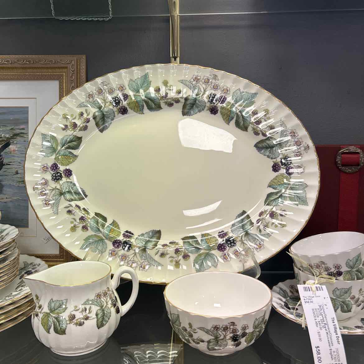 29 Pc Lavinia Royal Worcester English China - Blackberries
