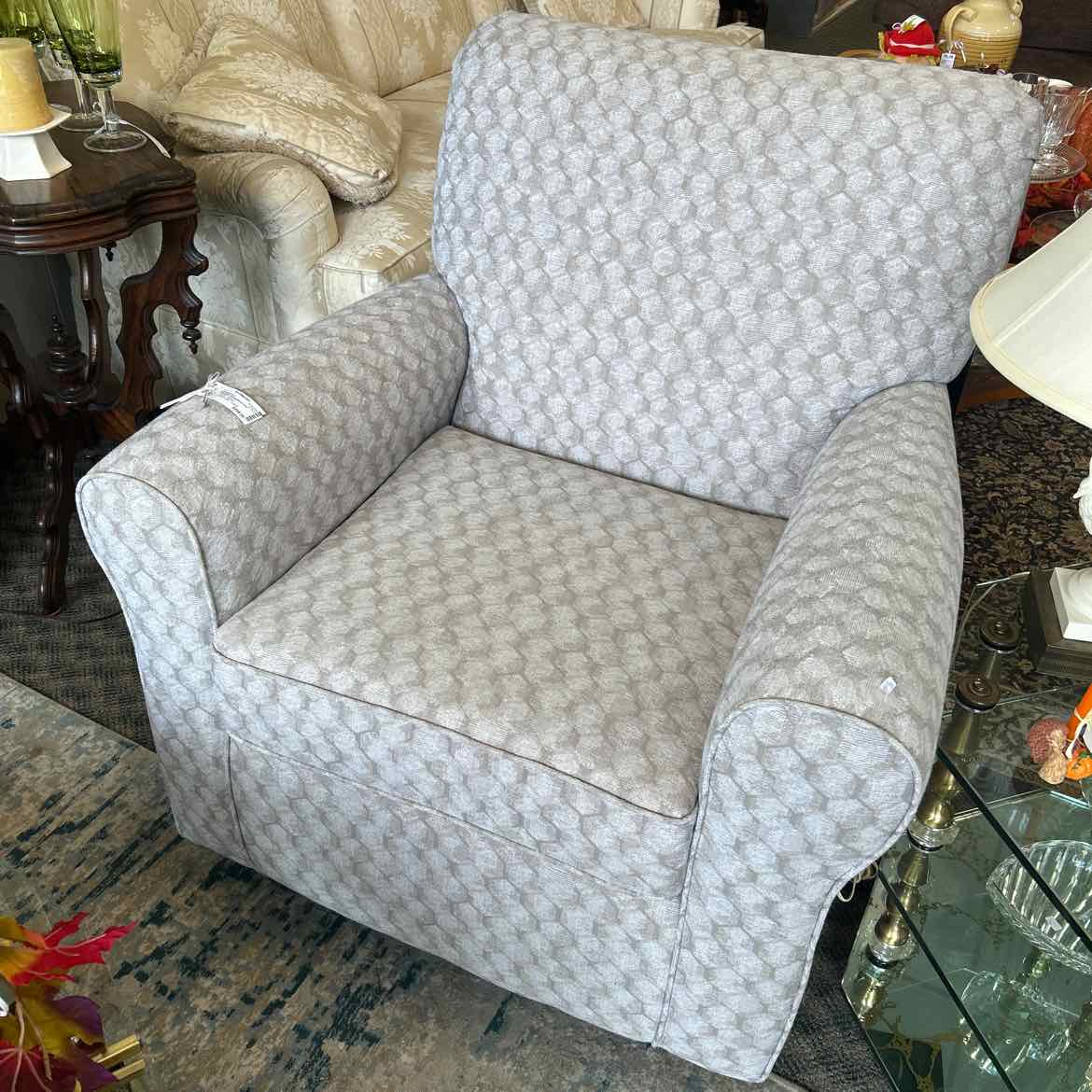 Gray Pattern Rocker/Swivel Chair