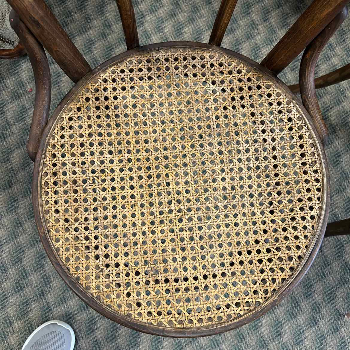 2 Wood Cane Seat Chairs