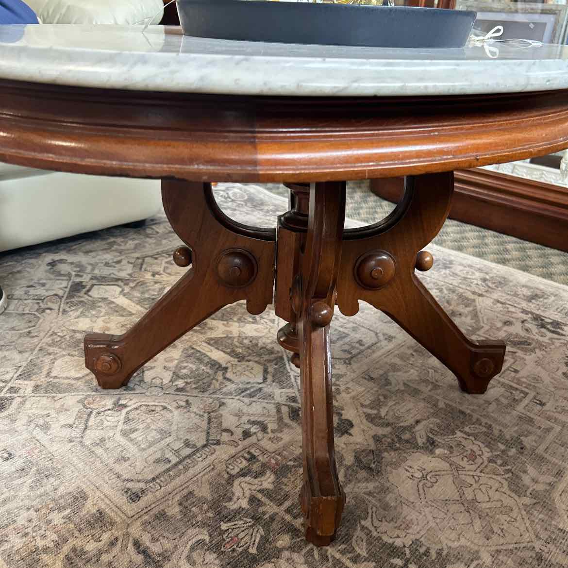 Oval Coffee Table w/Marble Top