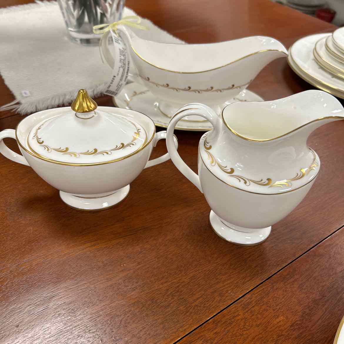 61 pc Royal Doulton White/Gold China