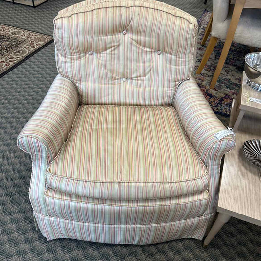 Baker Striped Arm Chair AS IS