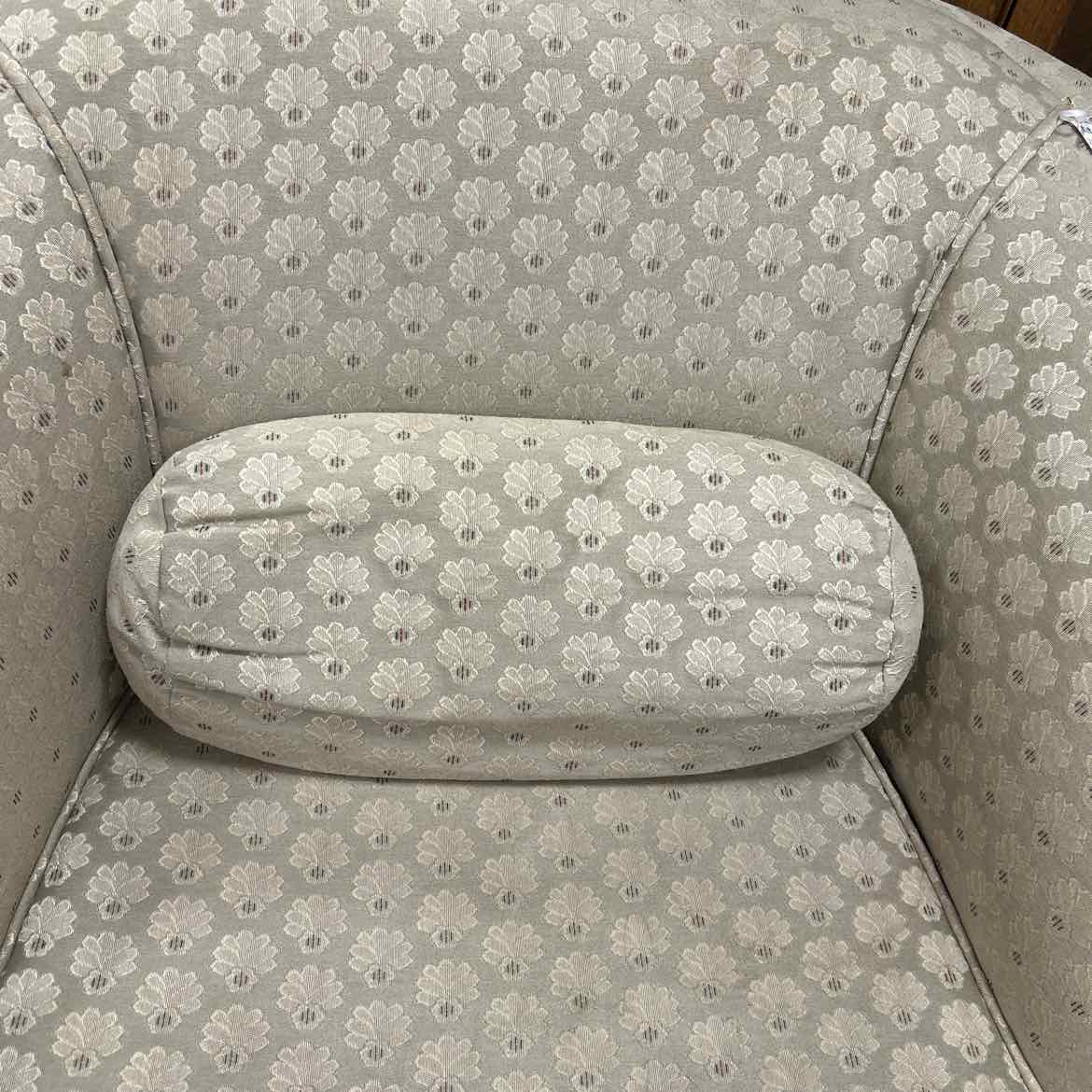 Tan w/Flowers Upholstered Club Chair