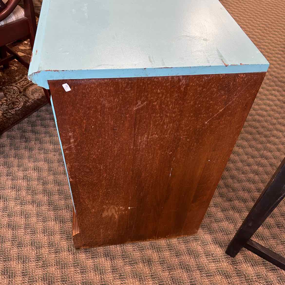 Teal/Brown Painted Cabinet