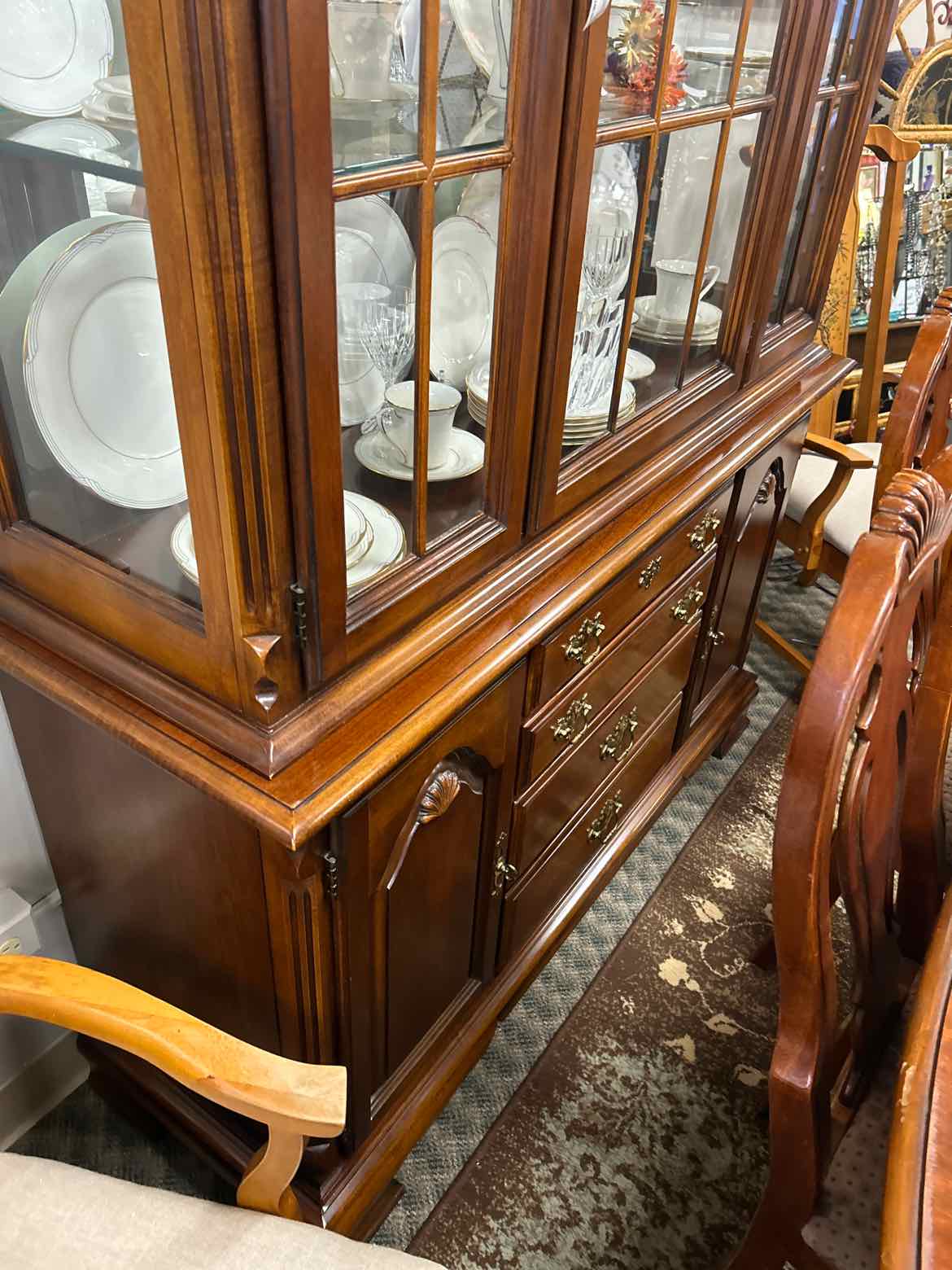 2 pc China Cabinet w/Glass Doors