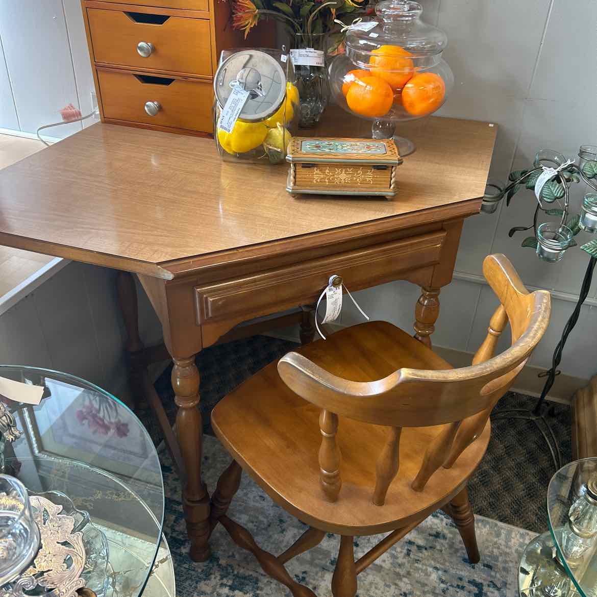 Light Wood Corner Desk w/Chair