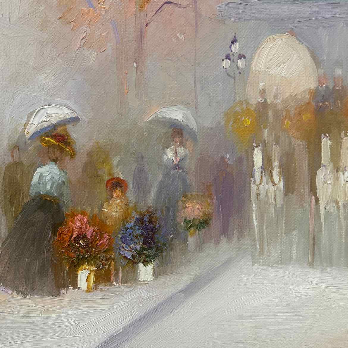 Painting of Arch & Ladies w/Umbrellas