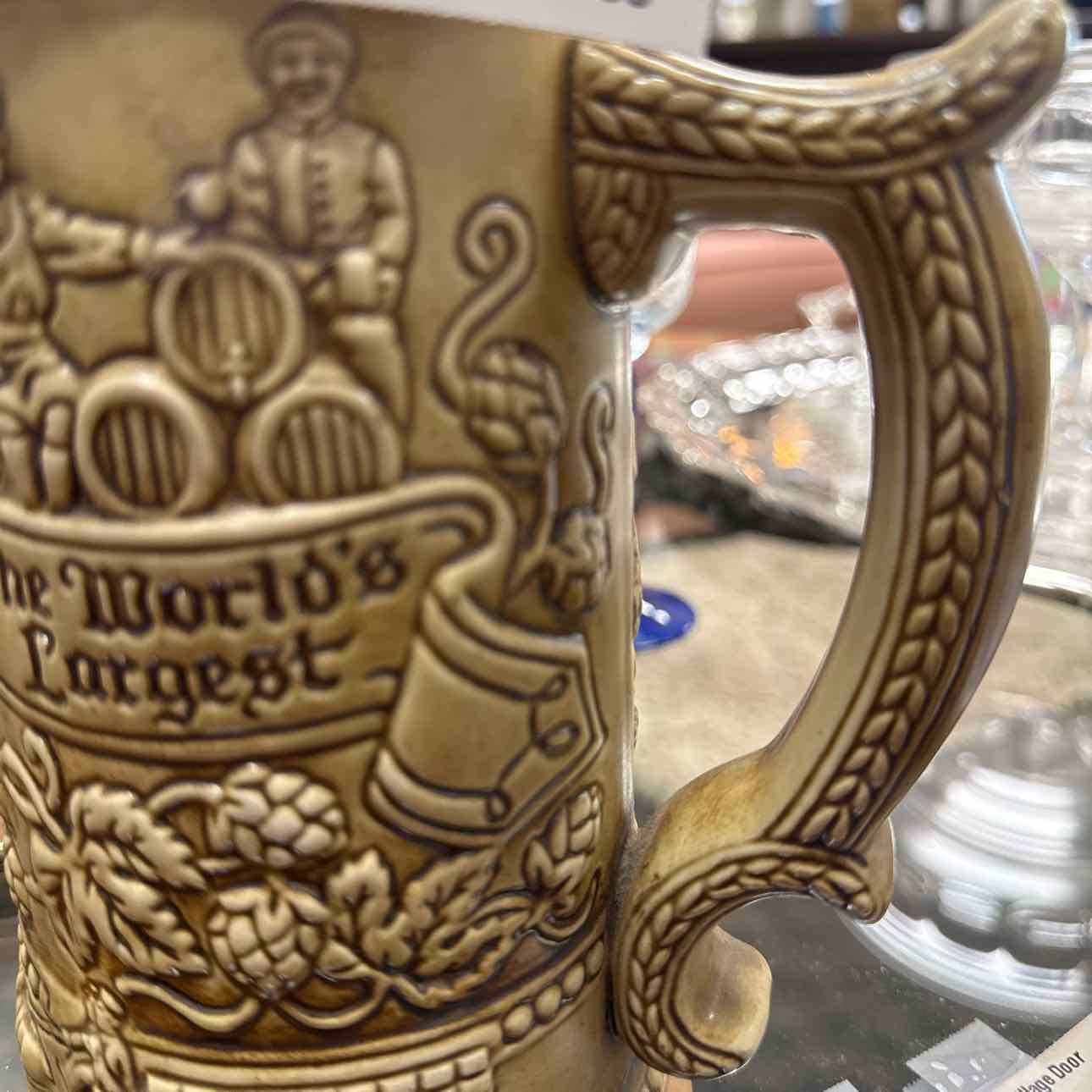 Tan Stoneware German Beer Mug