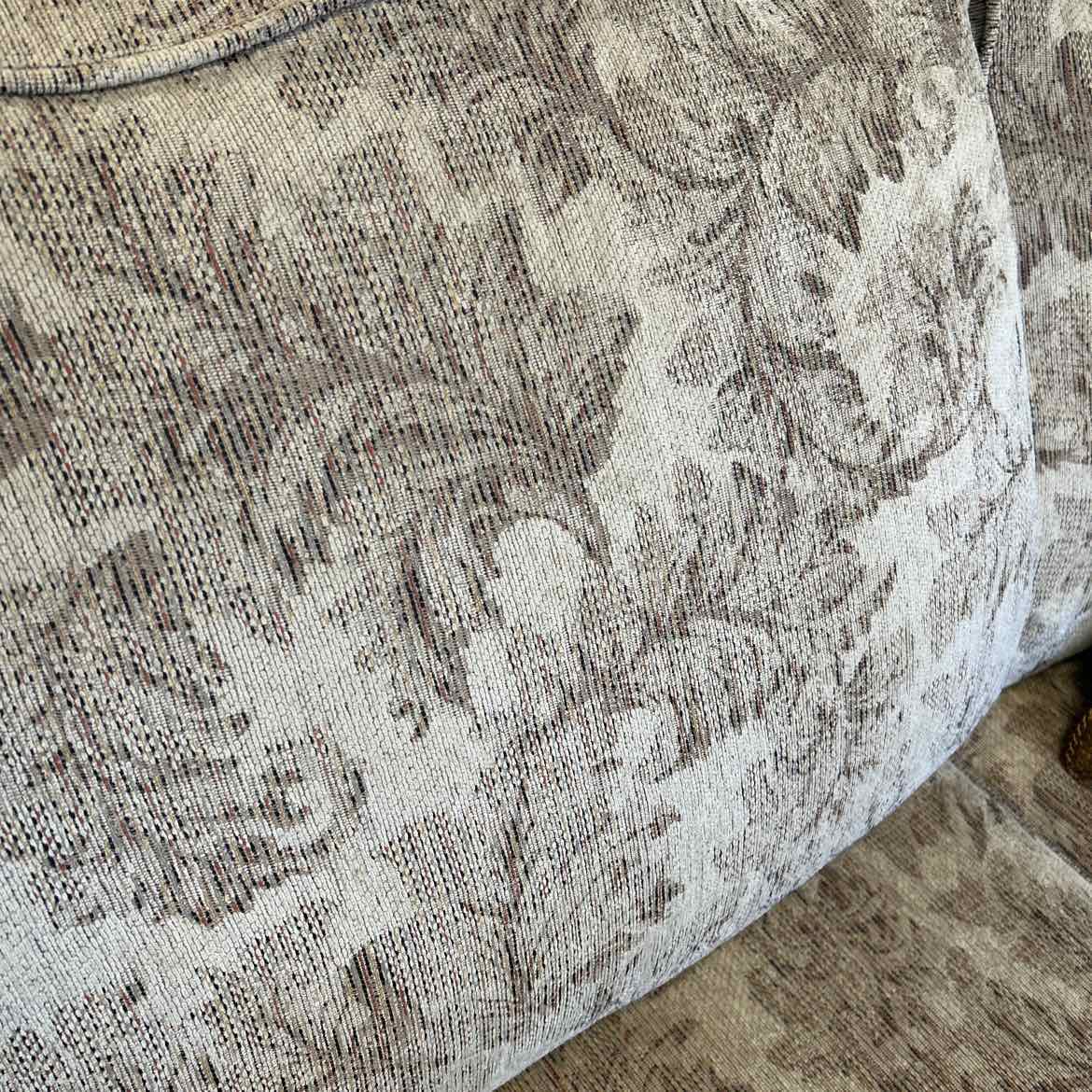 Large Tan Floral Sofa