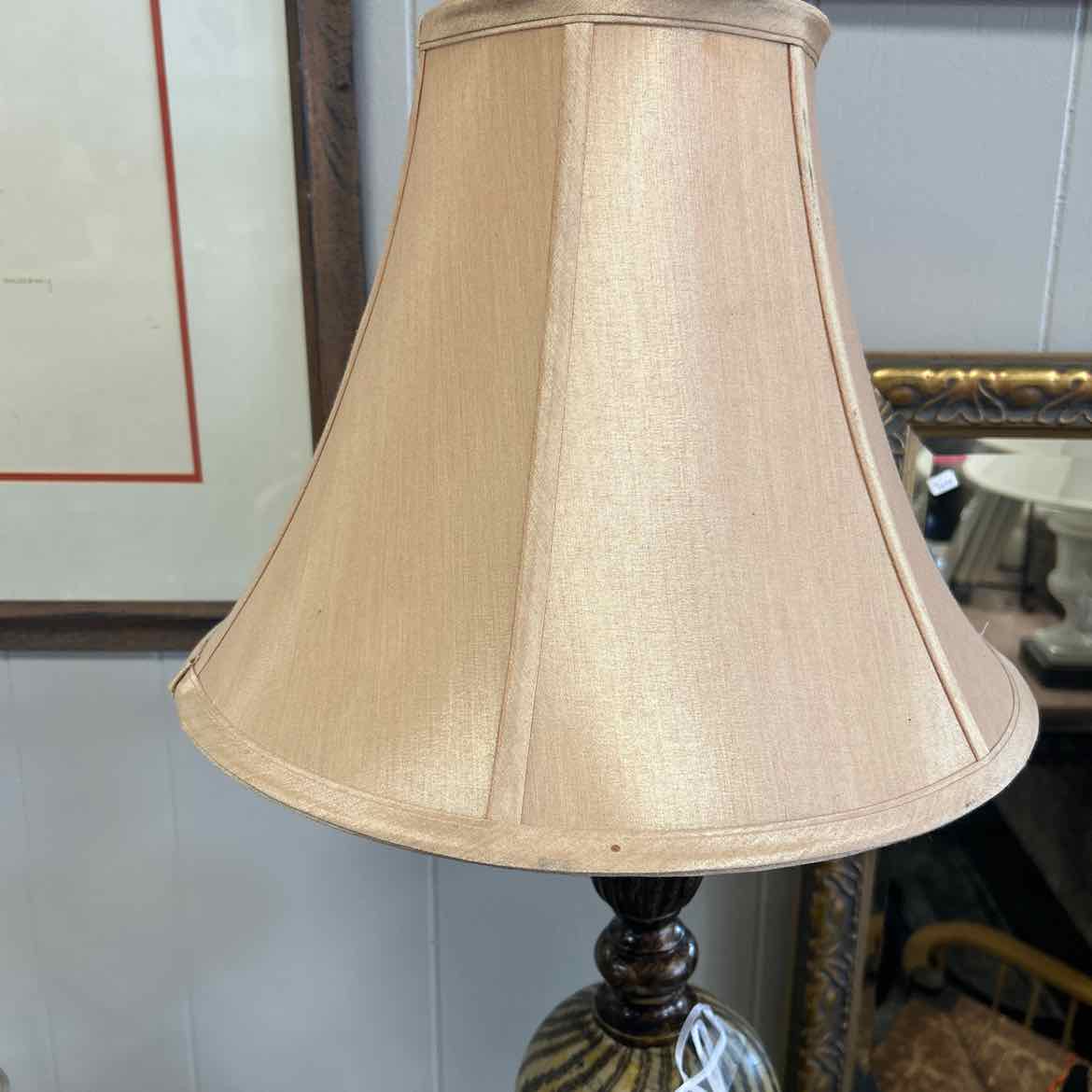 Black & Tan Metal Striped Lamp