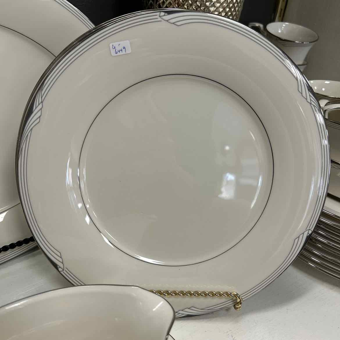 65 pc Noritake White w/Silver China