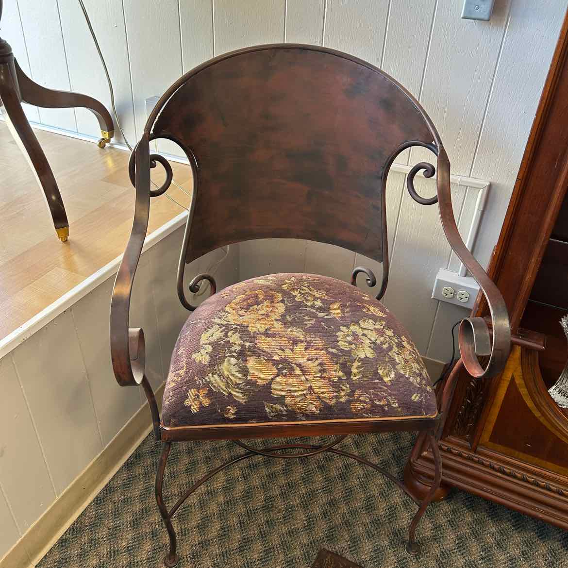 Metal Chair w/Tapestry Seat