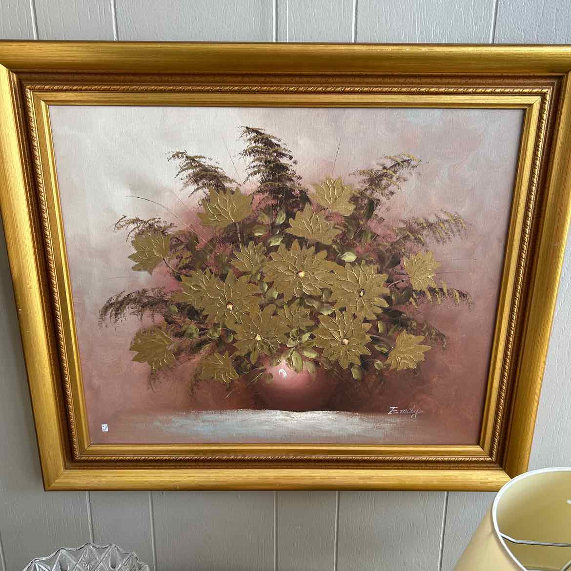Oil Painting w/Gold Flowers