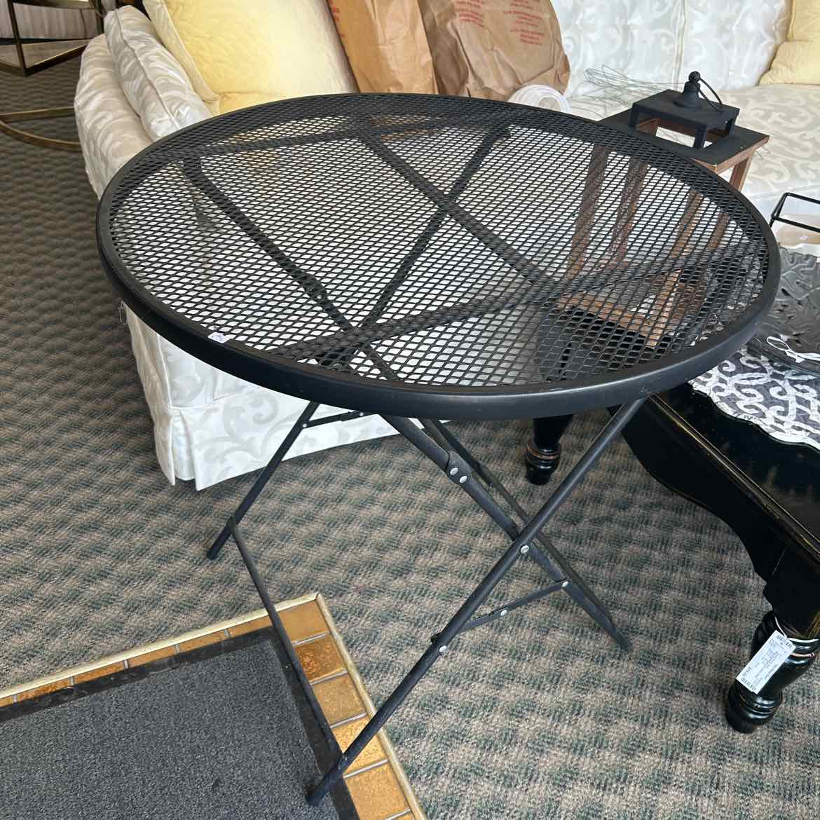 Black Round Metal Table