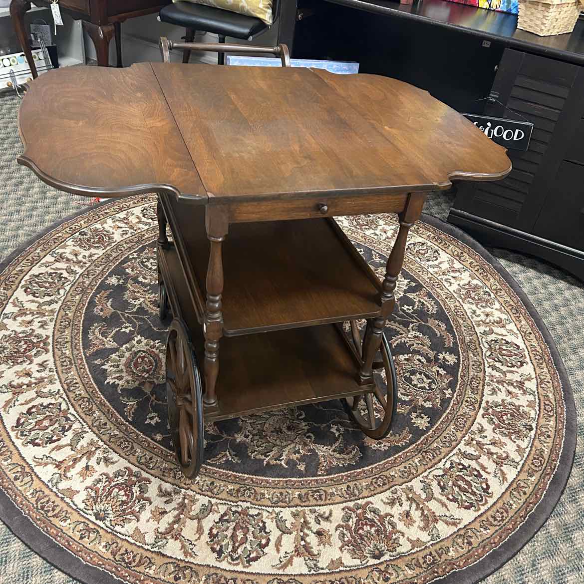 Drop Leaf Tea Cart w/Drawer