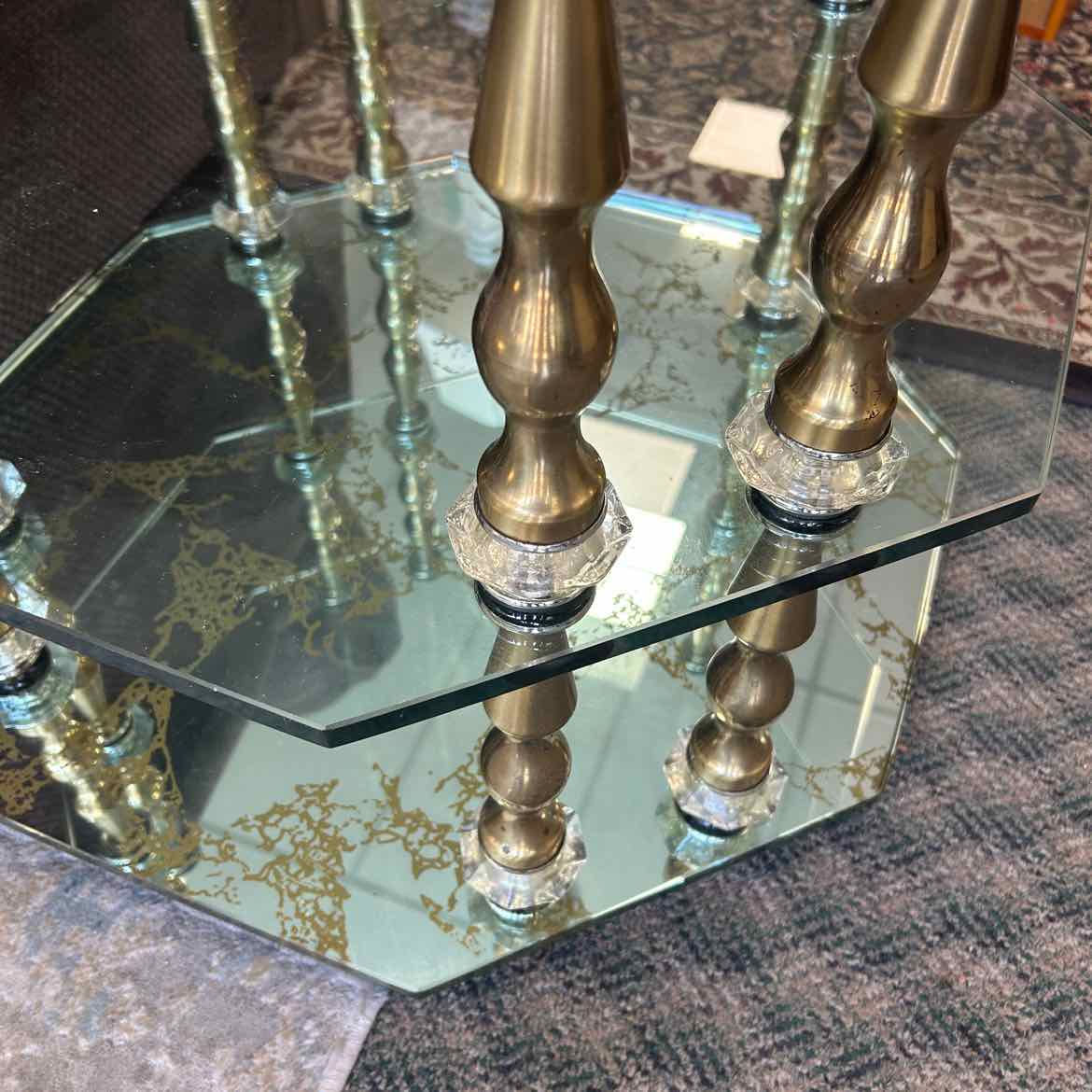 Round Glass 3 Shelf Side Table