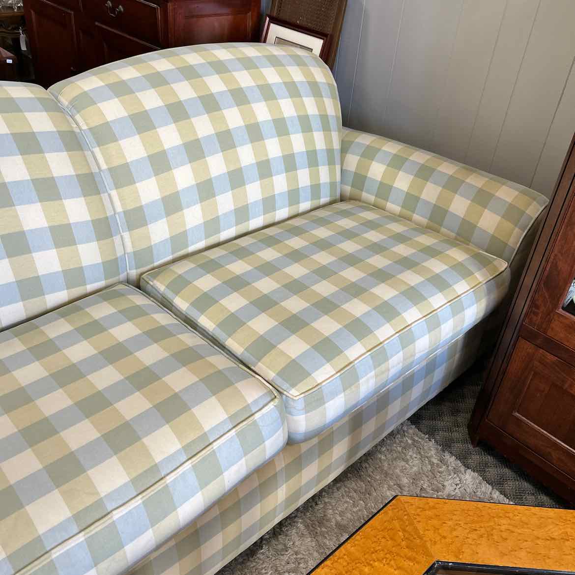 Blue & Yellow Plaid Sofa