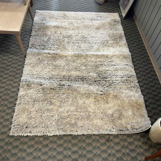 4x6 Cream & Grey Shag Rug