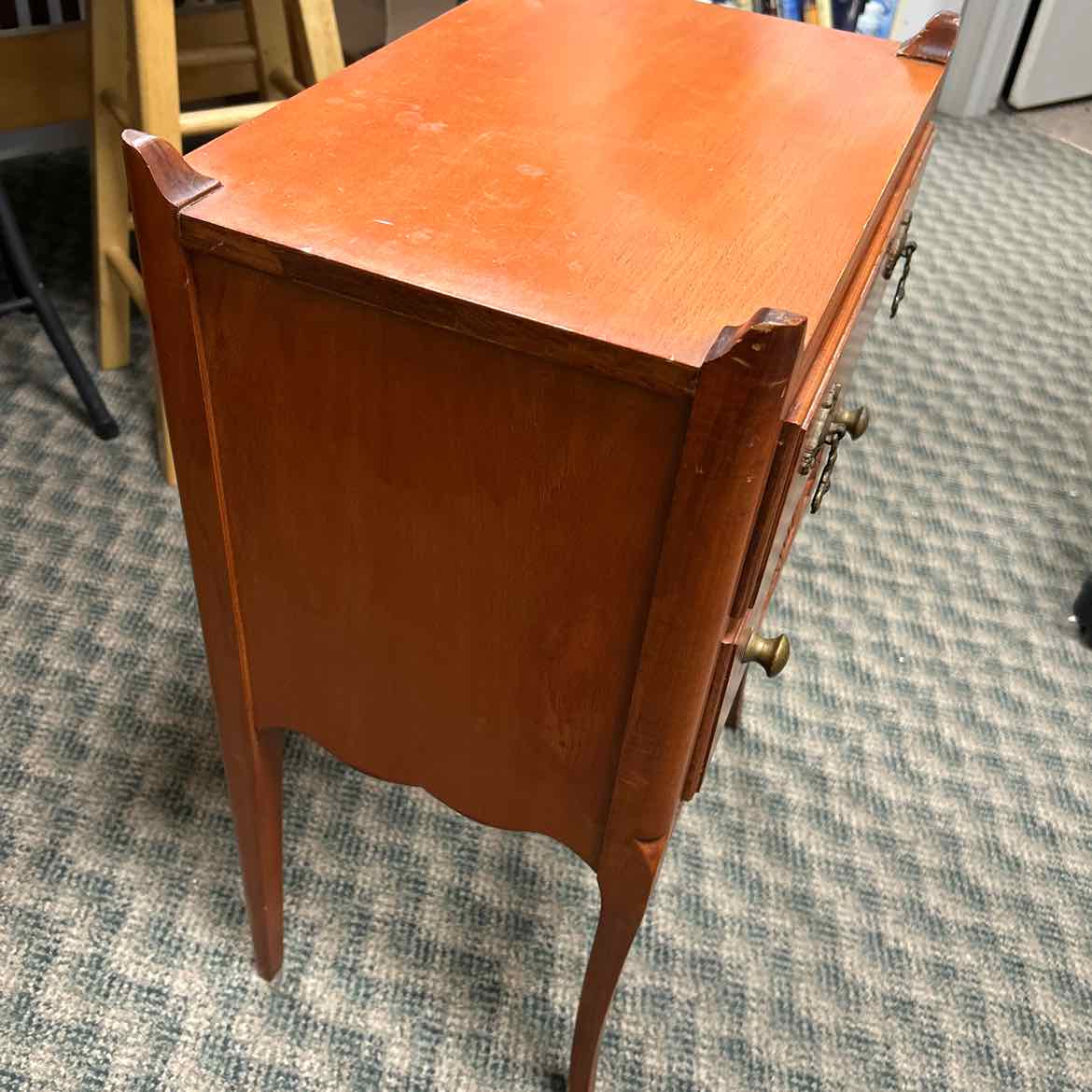 Vintage Sewing Storage Table w/2 drawers and Tall Legs