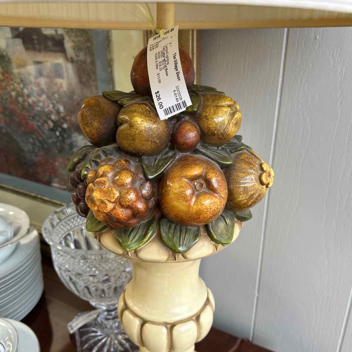 Tall Lamp w/Fruit Base