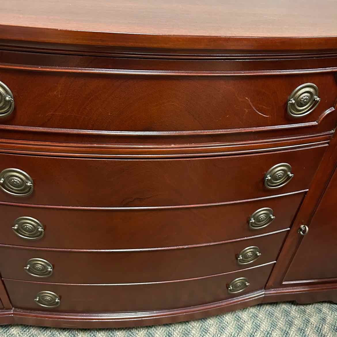 Mahogany Buffet w/Metal Drawer Hinges