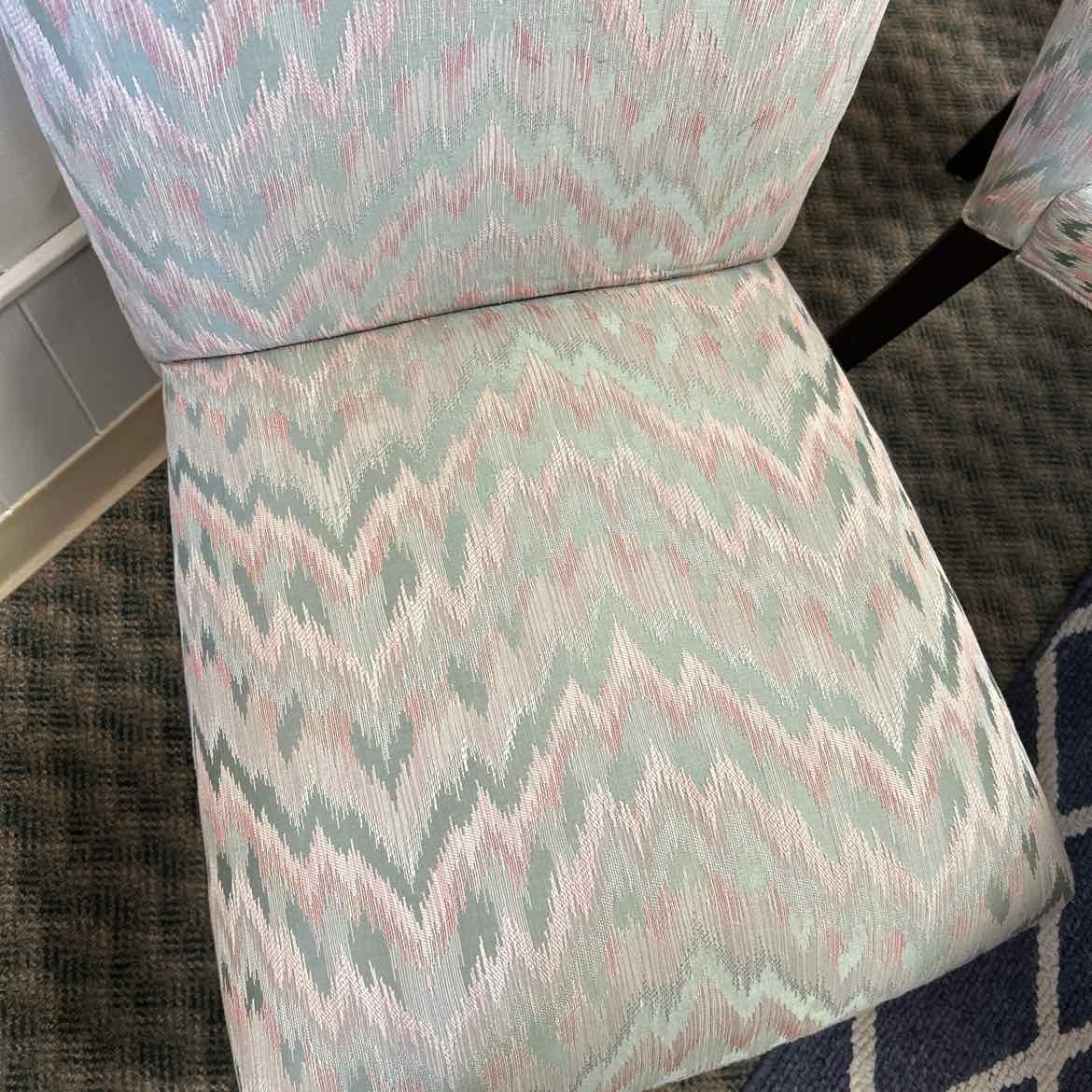 Teal & Pink Upholstered Pattern Chair