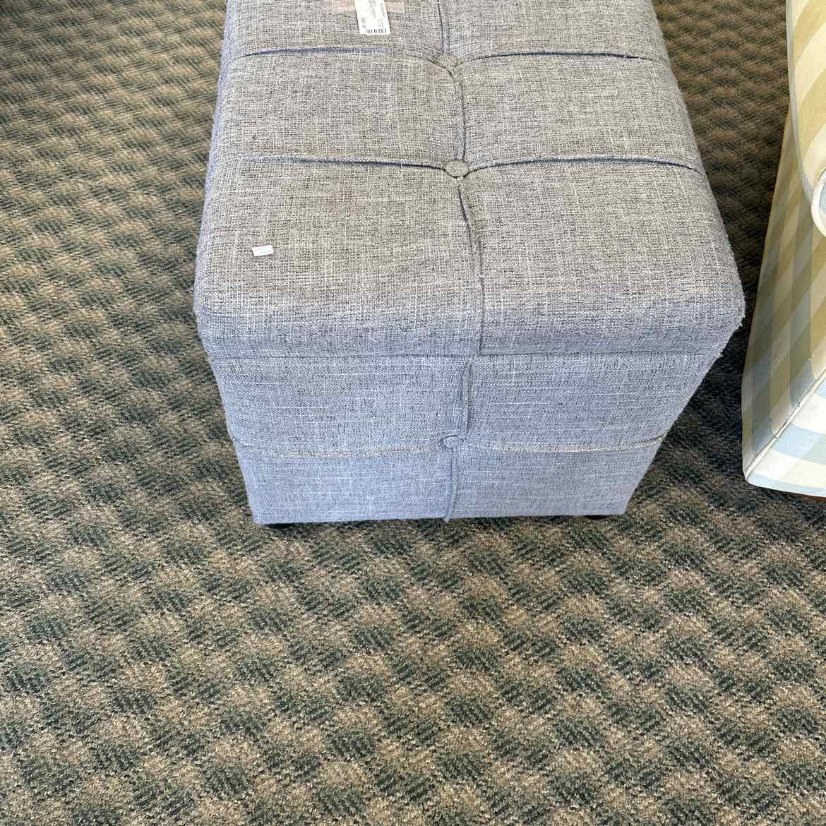 Grey Fabric Storage Ottoman