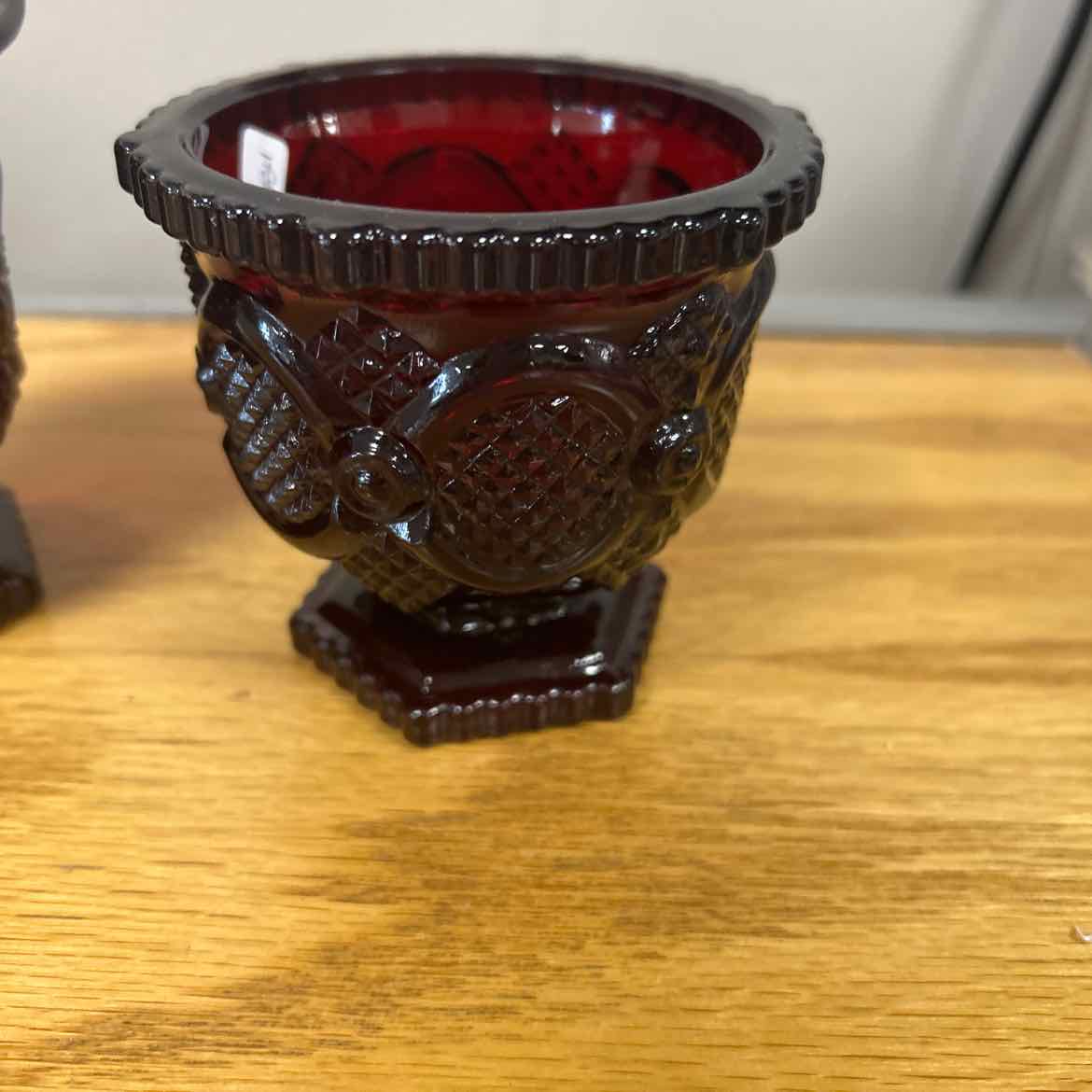 Avon Ruby Cape Cod Creamer and Sugar
