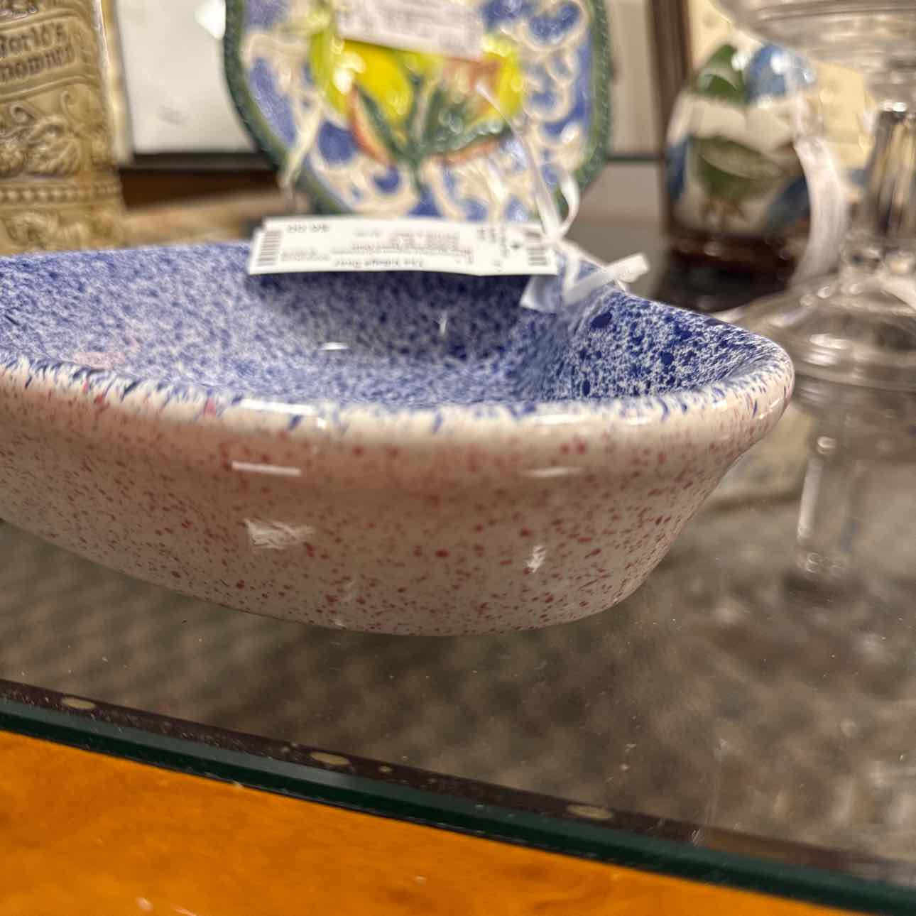 Blue Speckled Heart Dish