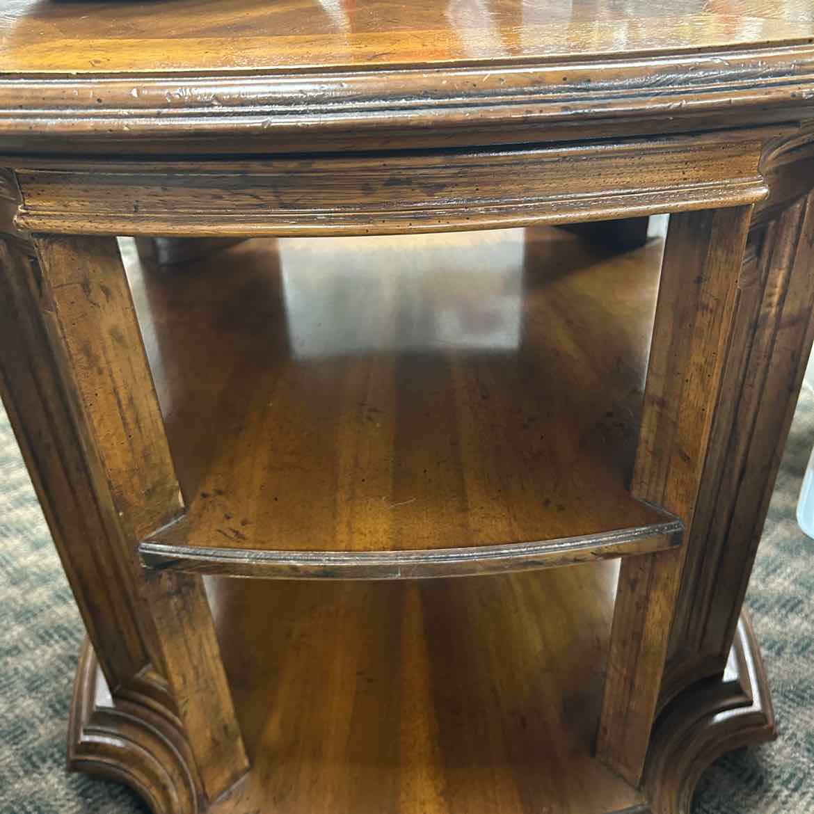 Wood Side Table w/2 Shelves