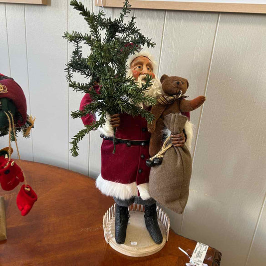 Santa w/Bag & Teddy Bear